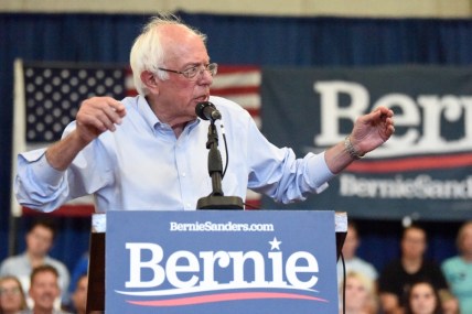 Democratic presidential hopeful Bernie Sanders speaks at the beginning of a town hall meeting to discuss his criminal justice reform plan on Sunday, Aug. 18, 2019, in Columbia, S.C. (AP Photo/Meg Kinnard)