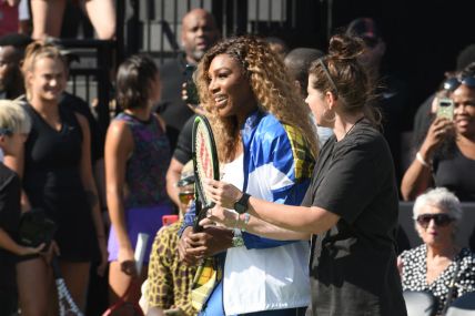 NEW YORK, NEW YORK - AUGUST 20: Serena Williams attends the "Queens of Tennis" experience hosted by Nike at William F. Passannante Ballfield on August 20, 2019 in New York City. (Photo by Gary Gershoff/Getty Images) thegrio.com
