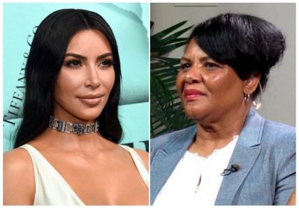 This combination photo shows Kim Kardashian West at the Tiffany & Co. 2018 Blue Book Collection: The Four Seasons of Tiffany celebration in New York on Oct. 9, 2018, left, and Alice Marie Johnson during an interview on in Memphis, Tenn. on June 7, 2018. Johnson, who Kardashian West helped get out of prison, popped up on the reality star’s Instagram feed hawking her new shapewear line. Johnson kicked off a campaign for SKIMS that will feature 25 other real women who will speak to how SKIMS “empowers them to feel the best versions of themselves.” (AP Photo) thegrio.com