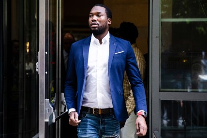 In this Aug. 6, 2019 file photo, Rapper Meek Mill departs from the criminal justice center in Philadelphia after a status hearing. Mill is due in court Tuesday to learn if Philadelphia prosecutors will drop a 2007 case that’s kept him under court supervision for more than a decade. (AP Photo/Matt Rourke, File) thegrio.com