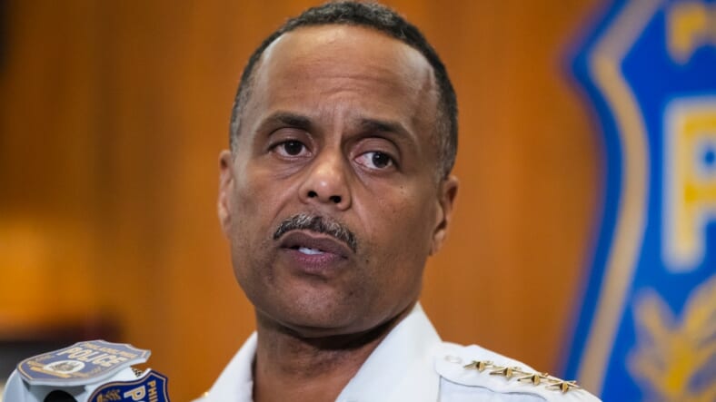 In this July 18, 2019 file photo Philadelphia Police Commissioner Richard Ross speaks during a news conference in Philadelphia. The mayor of Philadelphia says on Tuesday, Aug. 20, 2019, that Ross is resigning over new allegations of sexual harassment and racial and gender discrimination against others in the department. Mayor Jim Kenney says that Richard Ross has been a terrific asset to the police department and the city as a whole and that he's disappointed to lose him. (AP Photo/Matt Rourke, File) thegrio.com