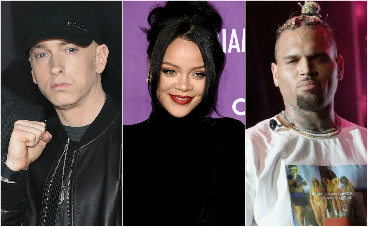 Eminem Dragged For Lyrics That Defend Chris Brown For Beating Rihanna Issues Response Thegrio