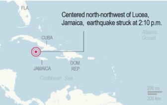 Magnitude 7.7 earthquake hits between Cuba and Jamaica