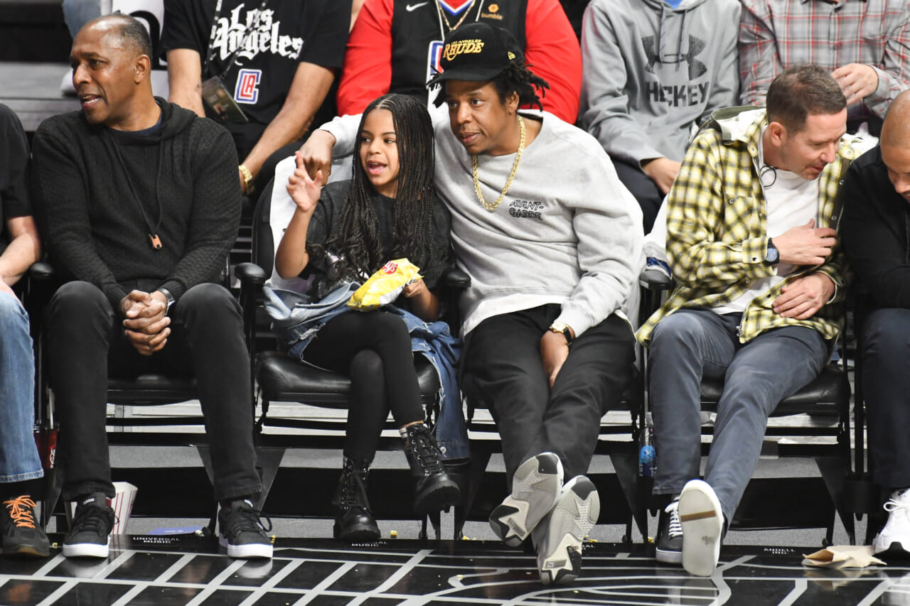 Blue Ivy and her dad, Jay-Z, steal the show at the Lakers-Clippers
