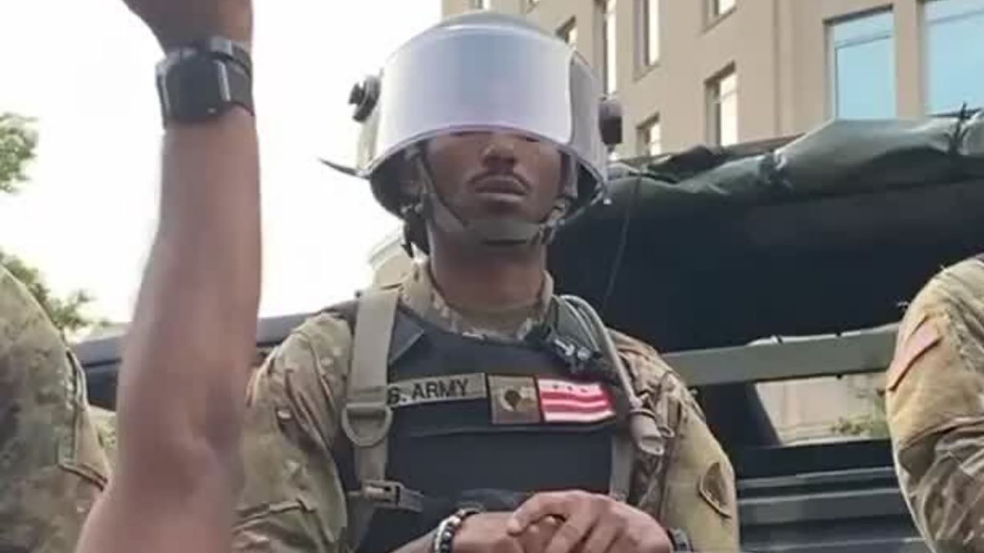 Black National Guardsman in viral Floyd protest video speaks out