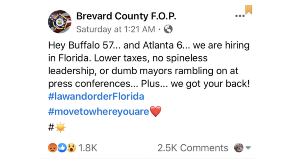 Florida police union offers to hire officers accused of misconduct