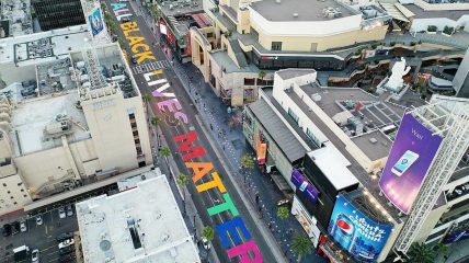 ‘All Black Lives Matter’ painted in Hollywood street in honor of Pride month