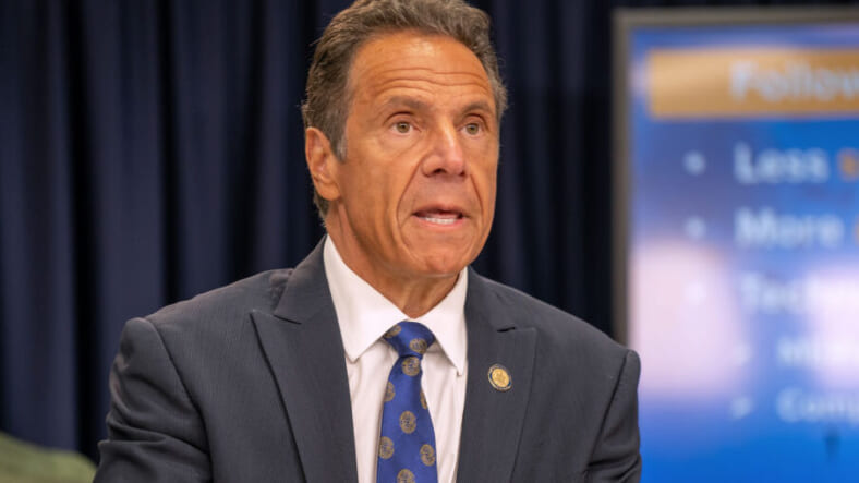 New York Governor Cuomo Holds Briefing In Manhattan