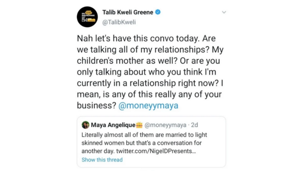 Twitter permanently suspended Talib Kweli