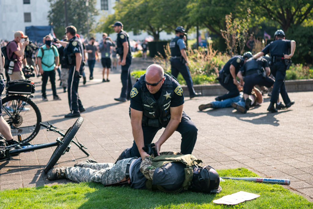 Right Wing Groups Organize Large Car Rally In Portland, Oregon As Counter To Ongoing Anti-Police Protesters