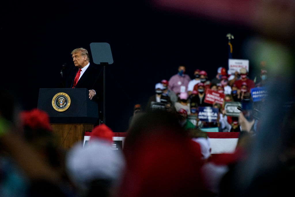 President Trump Holds Campaign Rally In Fayetteville, North Carolina