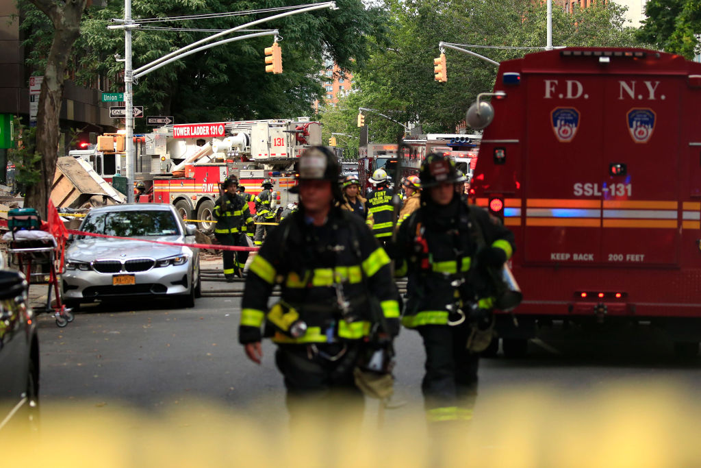 Section Of Building Collapses In Brooklyn