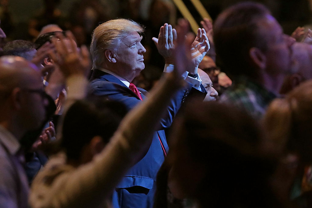 Donald Trump Visits Church In Las Vegas