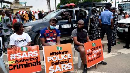 Nigerians protest police brutality #EndSARS