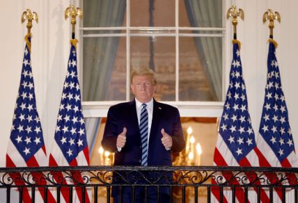 President Trump Arrives Back At White House After Stay At Walter Reed Medical Center For Covid