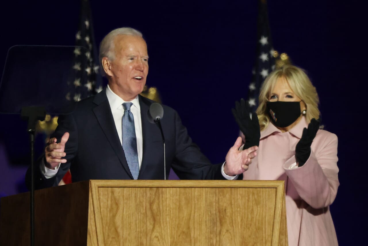 Democratic Presidential Candidate Joe Biden Holds Election Night Event In Delaware