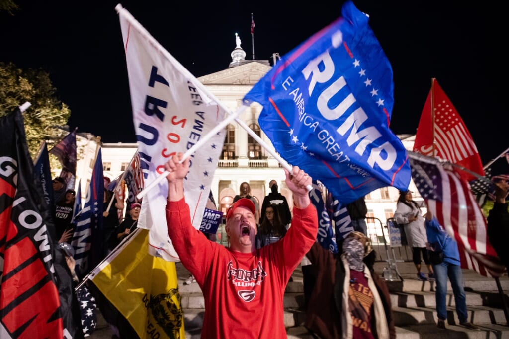Trump Supporters Rally In Atlanta As State Recounts Votes