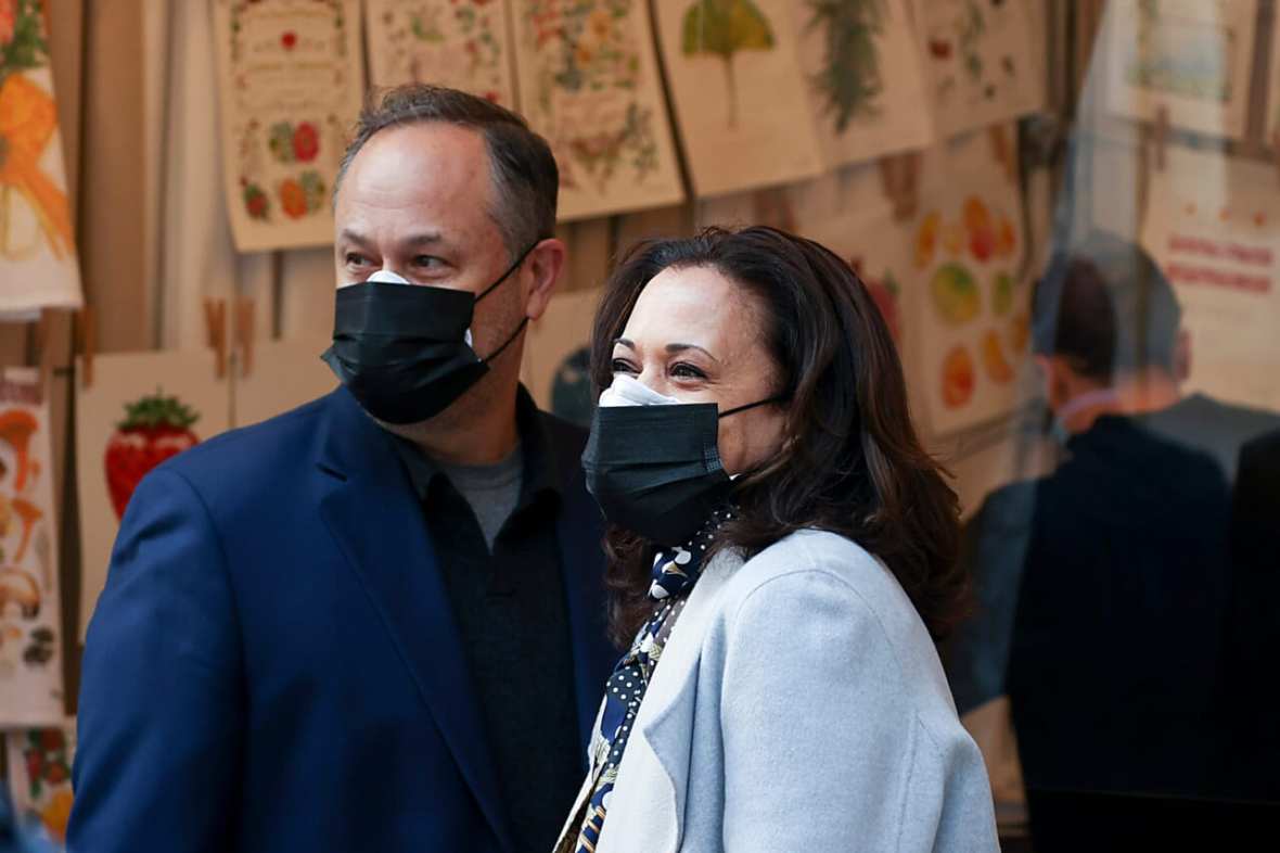 Vice President-Elect Kamala Harris Visits Christmas Market In Washington DC