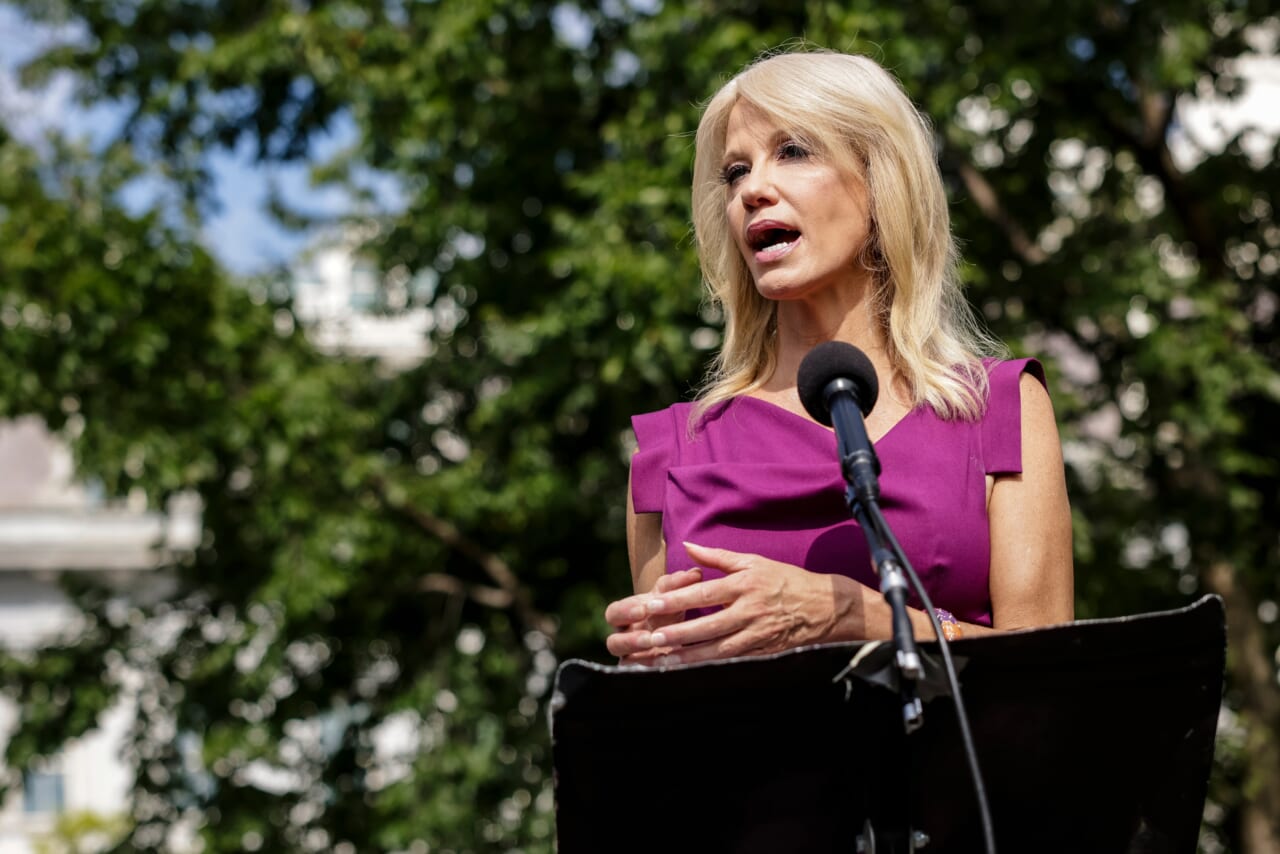 Kellyanne Conway Speaks To Reporters Outside The White House