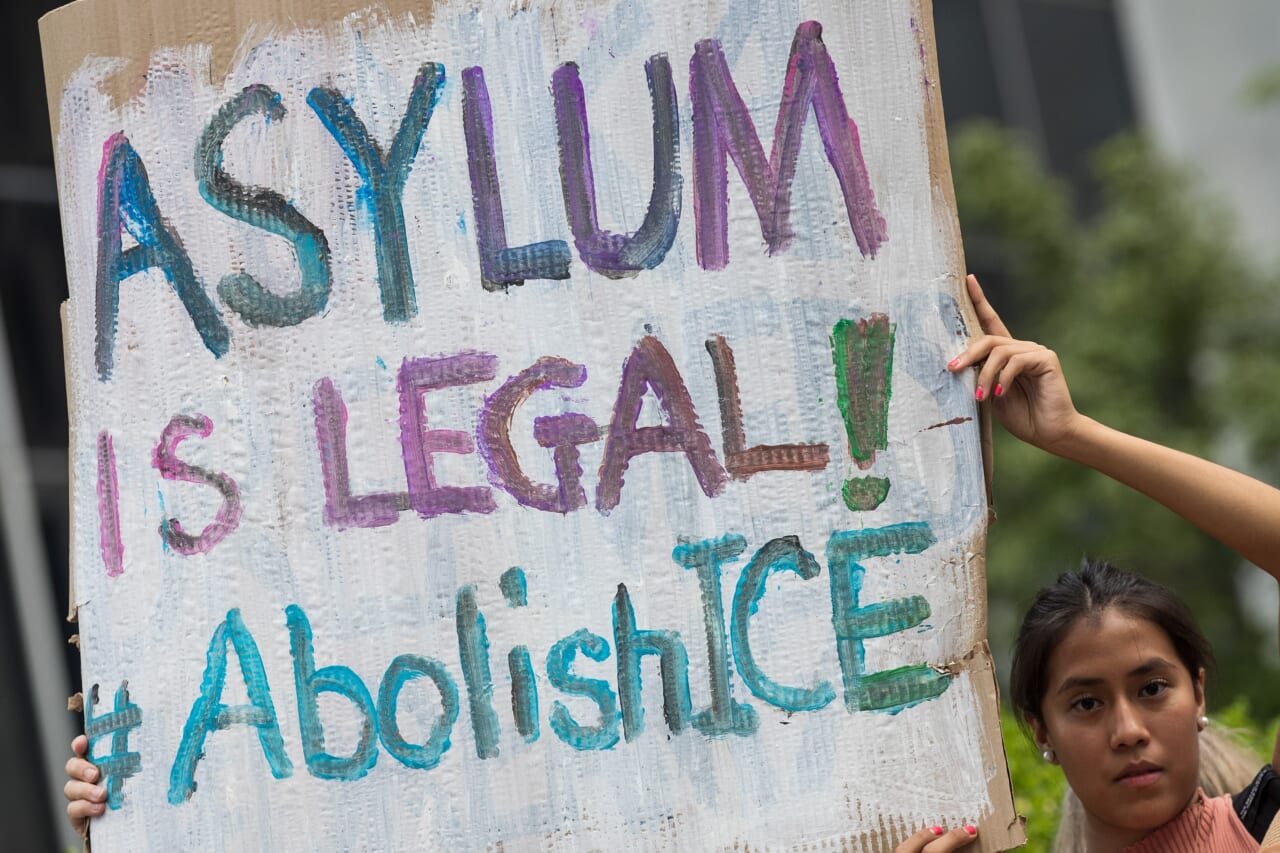 Activists Demonstrate In Lower Manhattan On Day Of Gov't Deadline To Reunite Detained Immigrant Children With Their Parents