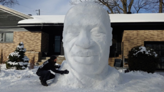 George Floyd Snow Sculpture www.theGrio.com