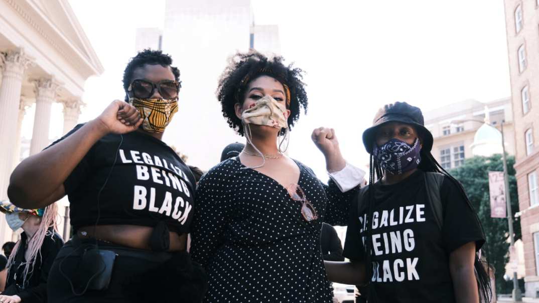 Organizers of the Black Women Matter march Ashley, Aurora and Sarah J