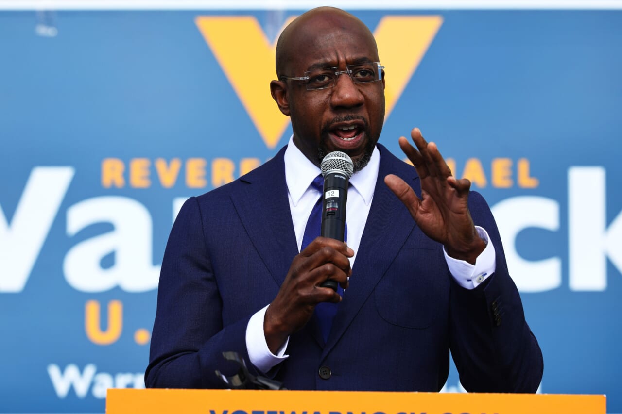 Georgia Democratic Senate Candidate Raphael Warnock Campaigns On Election Day