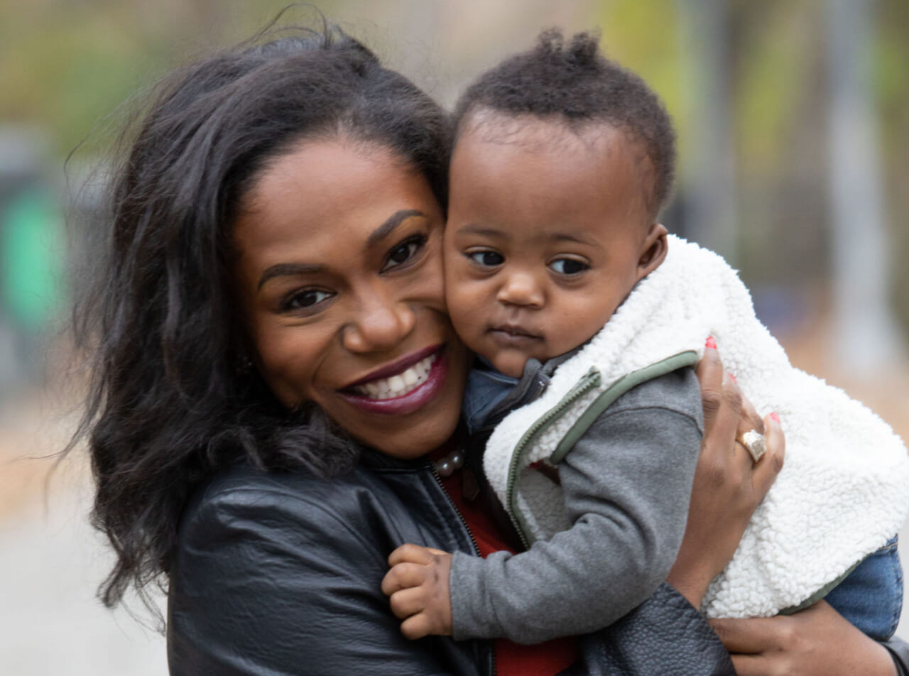 Linara Davidson Greenidge with her eldest son