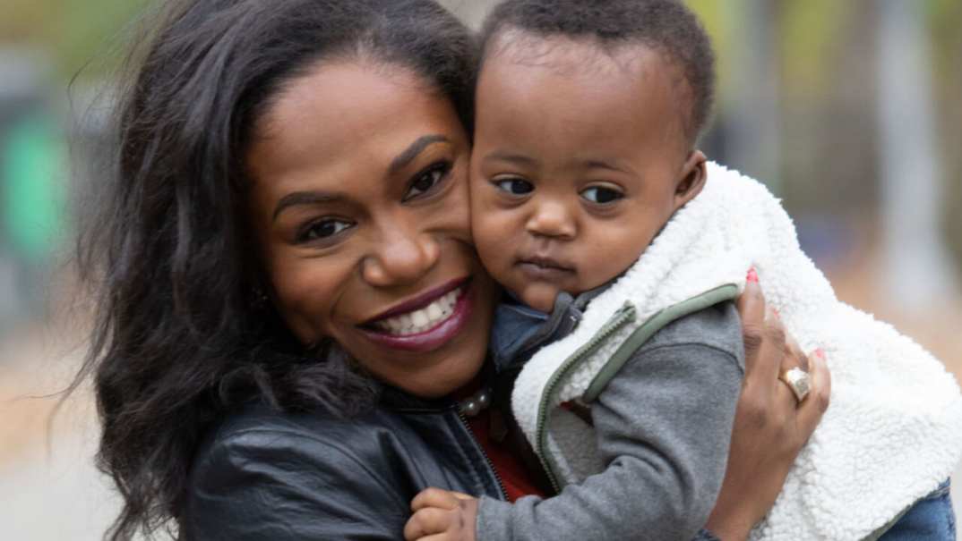 Linara Davidson Greenidge with her eldest son