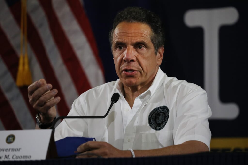 New York Governor Andrew Cuomo Holds His Daily Coronavirus In Brooklyn