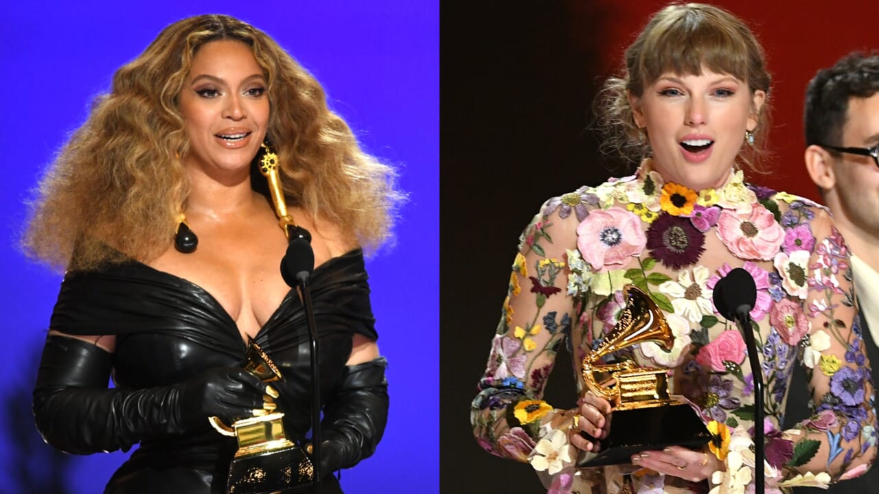 Beyoncé gifts Taylor Swift bouquet of flowers in celebration of Grammy ...