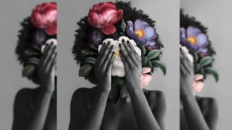 Black woman flowers art