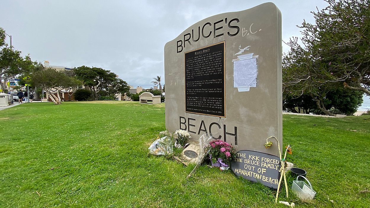 Bruce’s Beach Park plaque stolen