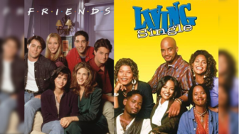 Posters for TV shows "Friends" and "Living Single" x theGrio.com