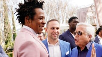 Jay-Z, Meek Mill and Michael Rubin surprise Robert Kraft with Bentley