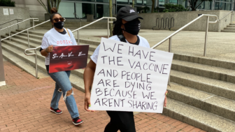 Atlanta activists protest over global vaccine shortage