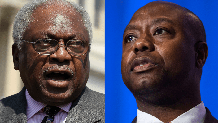 House Majority Whip Rep. James Clyburn (left) and Republican Sen. Tim Scott, theGrio.com