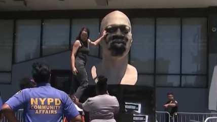 George Floyd statues in Brooklyn, Newark vandalized day before Chauvin sentencing