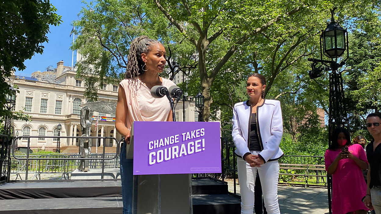 NYC mayoral candidate Maya Wiley and AOC