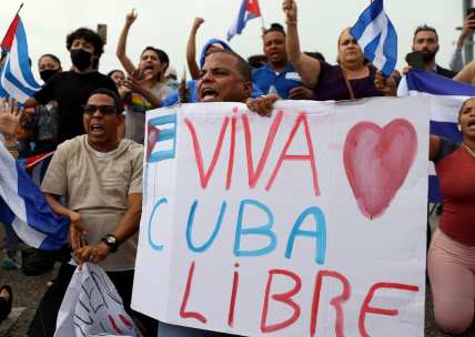 Afro-Cuban music group’s song is the backdrop of Cuba’s unprecedented protests