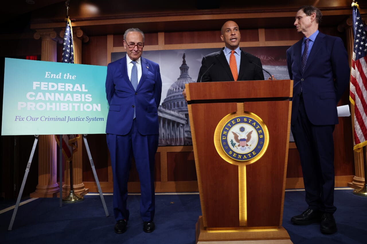 Senate Majority Leader Chuck Schumer Holds News Conference Introducing The Cannabis Administration And Opportunity Act