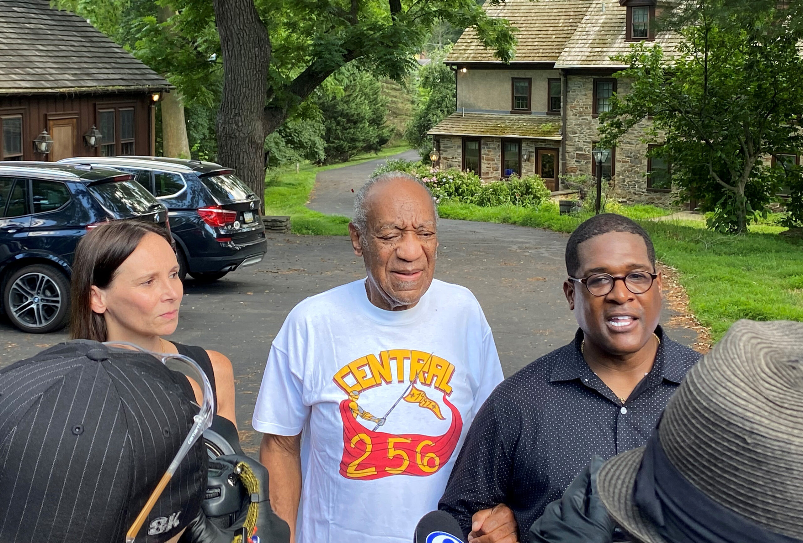 attorney Jennifer Bonjean, Bill Cosby, and spokesperson Andrew Wyatt