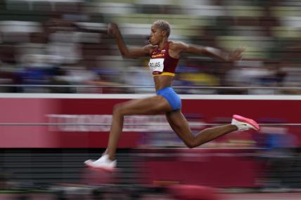 Rojas sets world record to win Olympic women’s triple jump