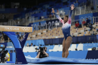 Simone Biles wins bronze on beam in return to Olympic competition