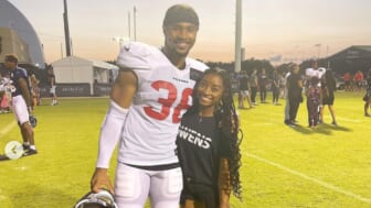 Simone Biles shares sweet photo with NFL boyfriend after showing support at football practice