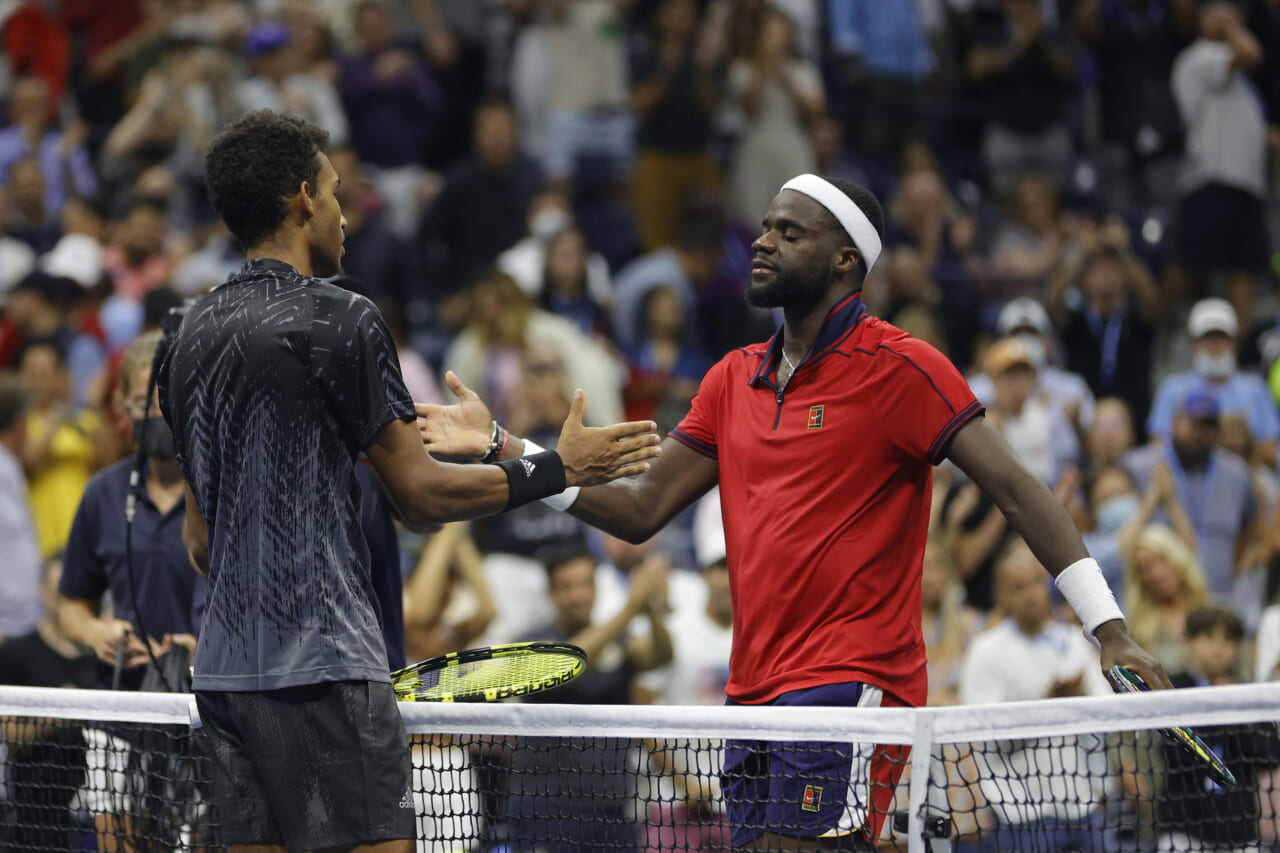 Felix Auger-Aliassime of Canada and Frances Tiafoe of the United States