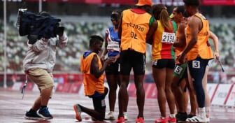 Visually impaired sprinter gets surprise proposal at Tokyo Paralympics