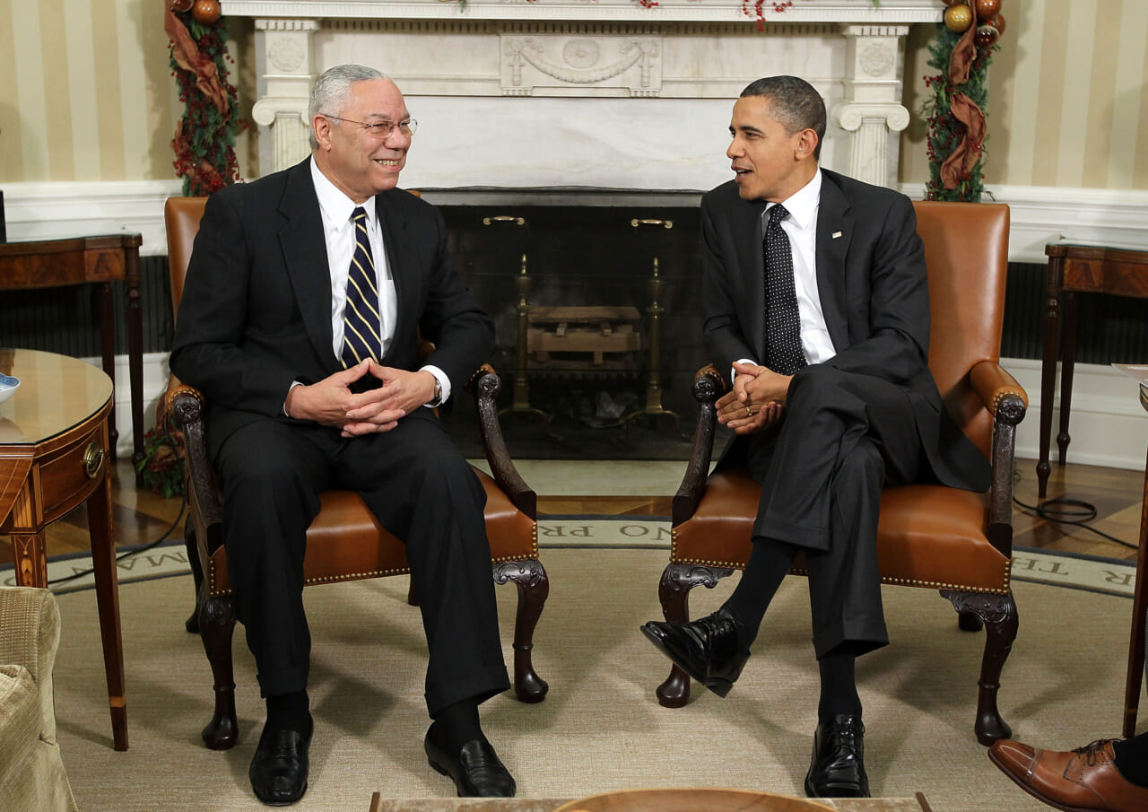 President Obama and Colin Powell