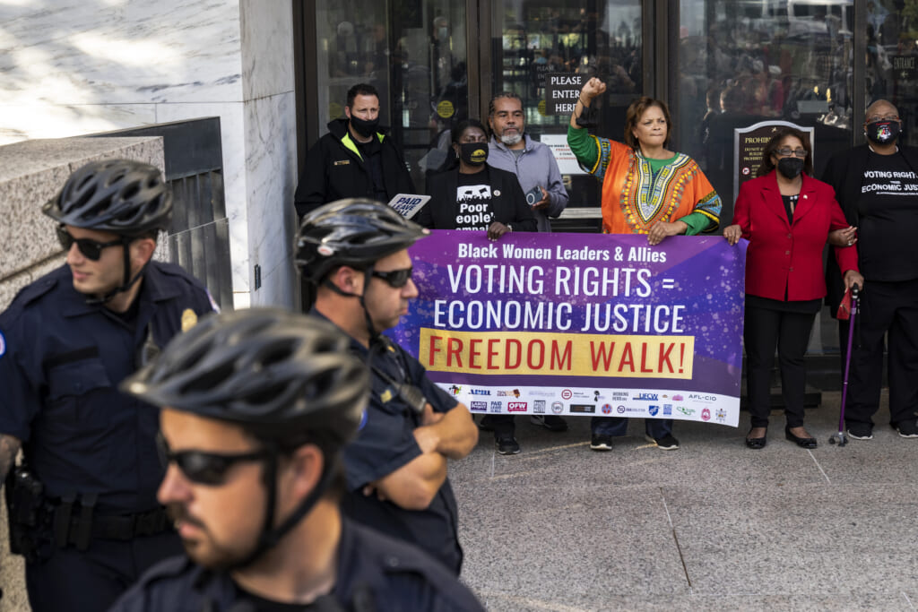 Activists rallying for voting rights