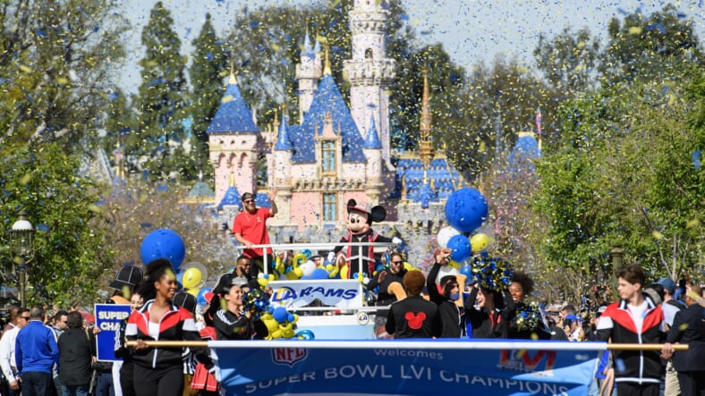 The Los Angeles Rams Celebrate Their Super Bowl Win At Disneyland